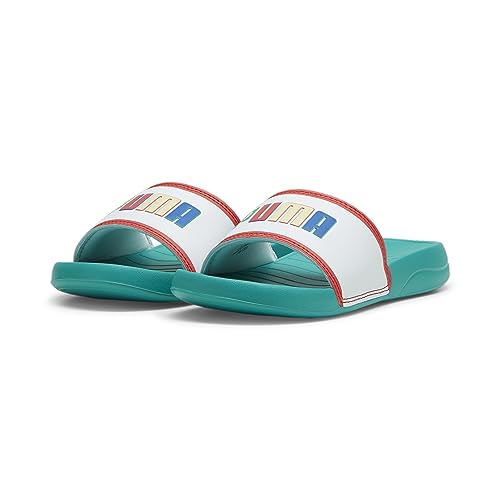PUMA Popcat 20 Ready, Set, Better PS Slide Sandal, Sparkling Green White-Active Red, 28 EU von PUMA