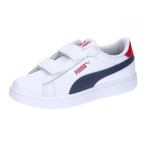 PUMA Unisex Kinder Smash 3.0 L V Ps Turnschuhe, Puma White Puma Navy For All Time Red, 30 EU von PUMA