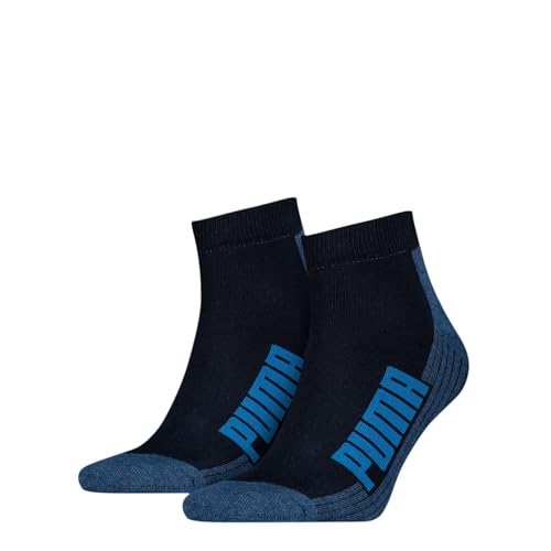 Puma Unisex Quarter Socken, Marineblau/Grau/Blau, 35/38 (2er Pack) von PUMA