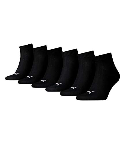 Puma Unisex Quarter Sportsocken Kurzsocken Socken 271080001 6 Paar, Farbe:Schwarz, Menge:6 Paar (2X 3er Pack), Größe:39-42, Artikel:-200 Black von PUMA