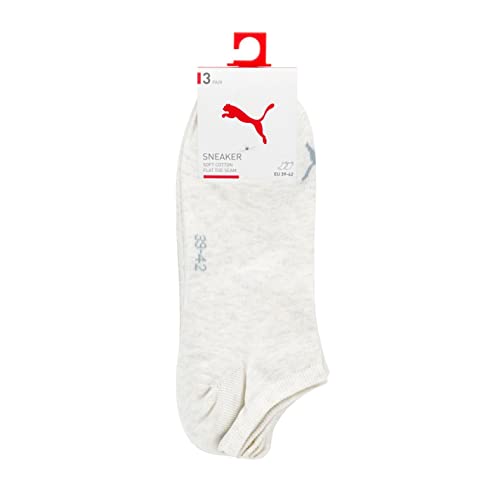 Puma Unisex Sneaker Socken, Weiß, 47/49 (3er Pack) von PUMA