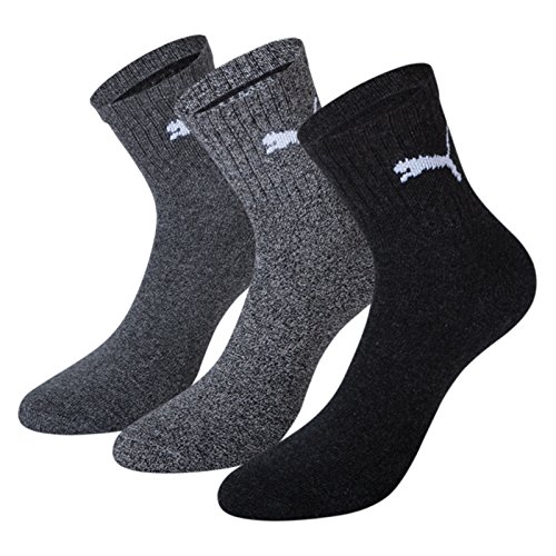 Puma Unisex Socken Short Crew 3er Pack, Grau (Anthracite/Grey), 39/42 von PUMA