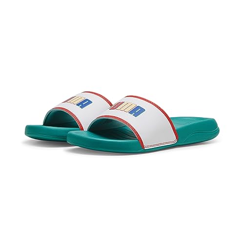 PUMA Popcat 20 Ready, Set, Better JR Slide Sandal, Sparkling Green White-Active RED, 39 EU von PUMA