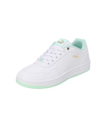 PUMA Damen Court Classy Turnschuhe, Puma White Fresh Mint Puma Gold, 40.5 EU von PUMA