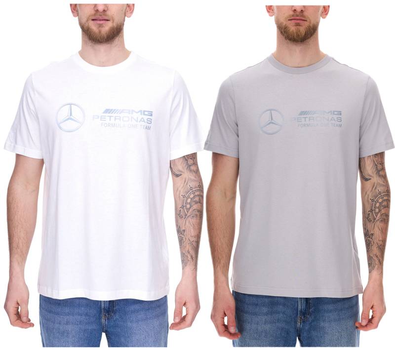 Puma X Mercedes-Benz AMG Petronas F1 Herren T-Shirt stylisches Baumwoll-Shirt 621157 Grau oder Weiß von PUMA
