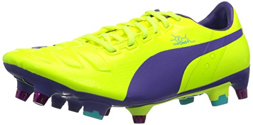 Puma evoPOWER 2 Mixed SG, Herren Fußballschuhe, Gelb (fluro yellow-prism violet-scuba blue 02), 42.5 EU (8.5 Herren UK) von PUMA