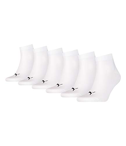 PUMA unisex Quarter Sportsocken Kurzsocken Socken 271080001 6 Paar, Farbe:Weiß, Menge:6 Paar (2x 3er Pack), Größe:39-42, Artikel:271080001-300 white von PUMA