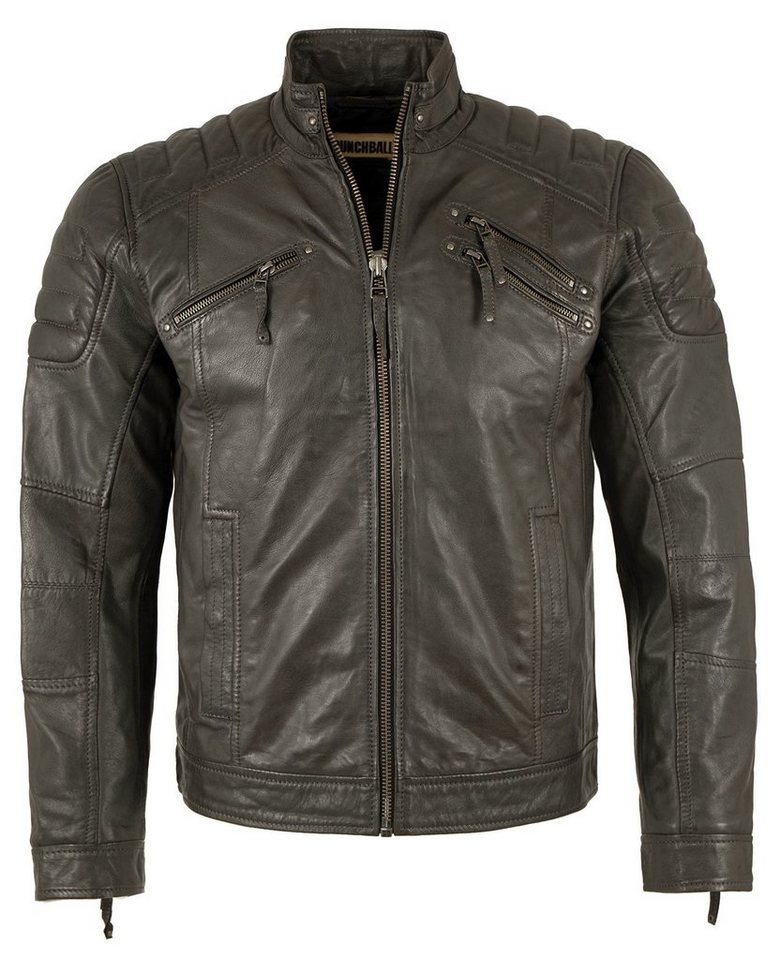 PUNCHBALL Lederjacke PB-501/M 3204-771 Punchball - Herren Echtleder Lederjacke Lammnappa dunkelgrau von PUNCHBALL