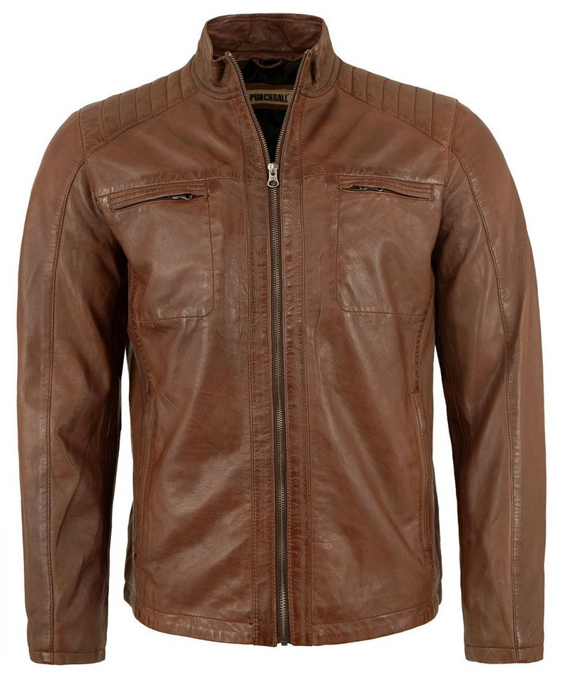 PUNCHBALL Lederjacke PB-521/M 3204-758 Punchball - Herren Echtleder Lederjacke Lammnappa tobacco von PUNCHBALL