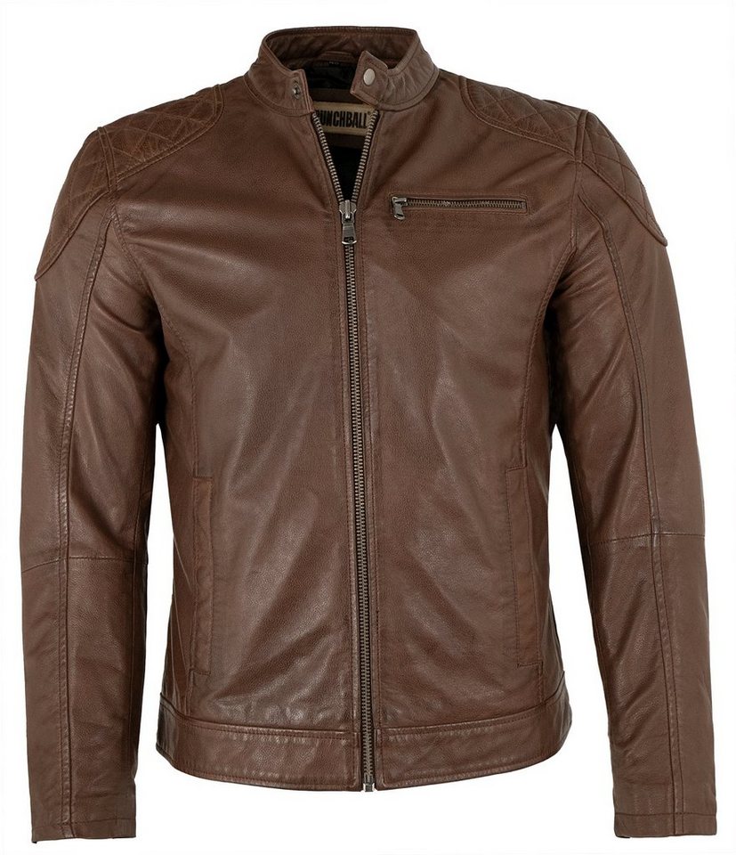 PUNCHBALL Lederjacke PB-HW 22-506 Punchball - Herren Echtleder Lederjacke Lammnappa tobacco braun von PUNCHBALL