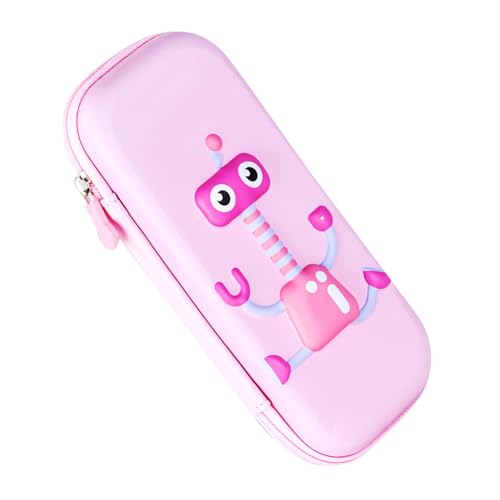 PUNELE 3D Roboter Bleistift Hülle Roboter Bleistiftbox Eva Große Kapazitätsschweiß für Jungen Mädchen mit Modisch Süßem Design (Rosa) von PUNELE