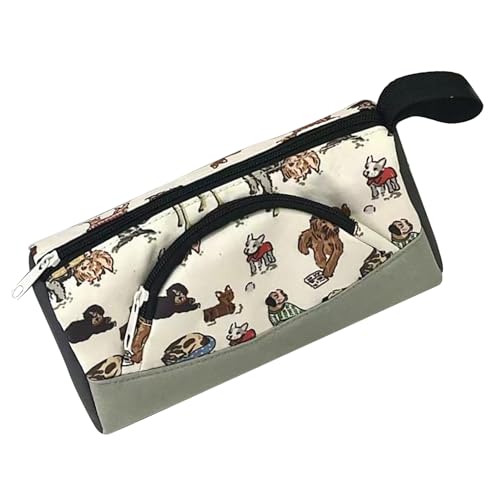 PUNELE Canvas Pencil Case Stationery Organizer Stiftbeutel Schreibwerkzeuge Inhaber Kompakte Design Große Kapazitäten mit Reißverschluss für Studenten Fachkräfte (Grau) von PUNELE