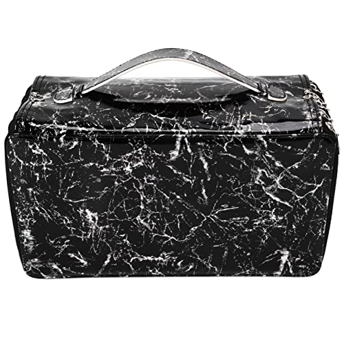 PUNELE Großer Stifthalter Pocket Pencil Hülle 360 Loch Oxford Stoff Zipper Briefpapierbox mit Tragbarem Griff für Stifte Stifte Marker (Schwarz) von PUNELE