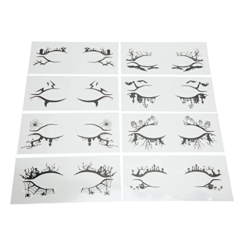 PUNELE Halloween Lidschattenaufkleber Scary Eyeliner Tattoo Aufkleber, Klassischer Schwarzer Fledermausspinnen -Augen - -up -Aufkleber für Party, Verleihen Einen Hauch von Mystery von PUNELE