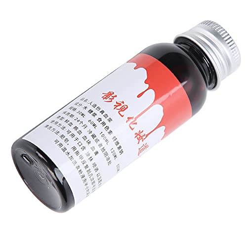 PUNELE -up Gefälschter Blut Halloween Gefälschter Blut 30ml, Cosplay - -up, Gruseliger Lebendiger Effekt für Karneval der Bühnenperformance, Lebensmittelfarbe Wasser Wasser (30 ml Blut) von PUNELE