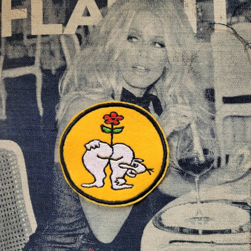 Seltener Bestickter Aufnäher „Flower Power" von PUNKandCOTON