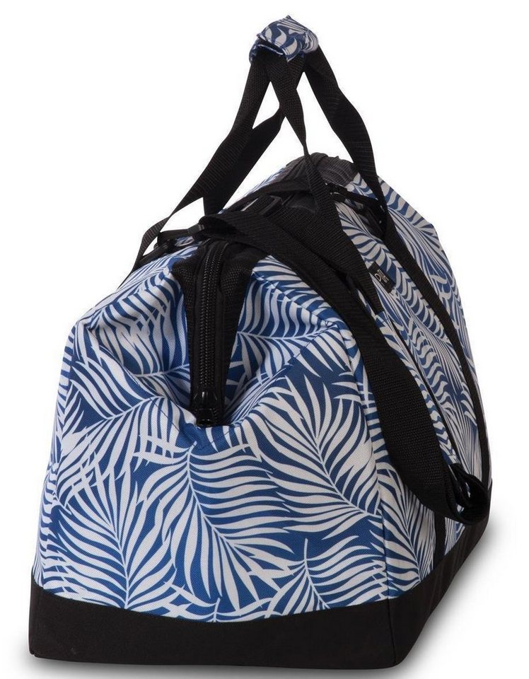 PUNTA Reisetasche blau weiß große Öffnung Blättermuster Hebammentasche von PUNTA