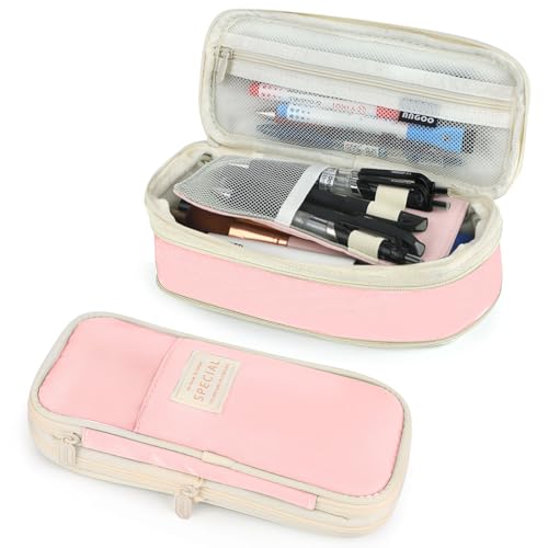 PUPTILY Federmäppchen, großes Fassungsvermögen, ästhetisches Federmäppchen mit robustem Reißverschluss, großes Schreibwaren-Federmäppchen für Damen und Herren, Erwachsene, tragbare Aufbewahrungstasche von PUPTILY