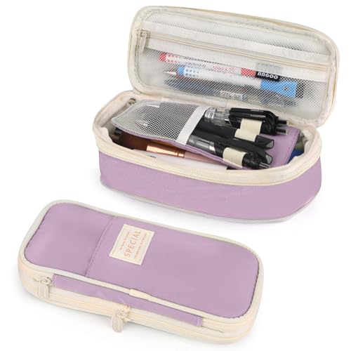 PUPTILY Federmäppchen, großes Fassungsvermögen, ästhetisches Federmäppchen mit robustem Reißverschluss, großes Schreibwaren-Federmäppchen für Damen und Herren, Erwachsene, tragbare Aufbewahrungstasche von PUPTILY