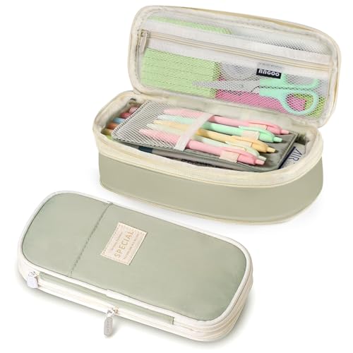 PUPTILY Federmäppchen mit großem Fassungsvermögen, ästhetisches Federmäppchen mit robustem Reißverschluss, großes Schreibwaren-Federmäppchen für Damen und Herren, Erwachsene, tragbare von PUPTILY