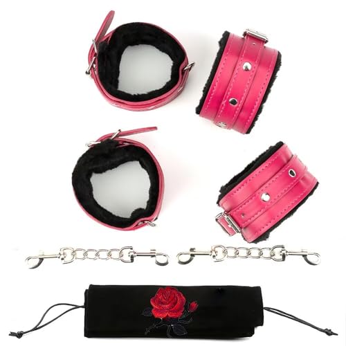 Hristmas Gift Hip Hop Legierung Manschette Band Handgelenk Manschetten Knöchel Manschetten Weich Handgelenk Manschette Knöchel Manschetten Weiche Leder Handschellen Beinmanschetten Lederarmband von PUQQI