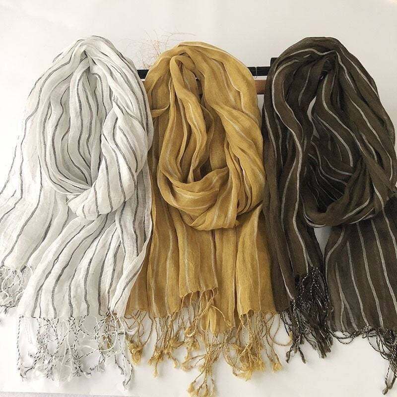Light Thru Linen - Schal Aus Leinen/Baumwollgemisch Extra Langer Unisex-Schal Light Thru Linen - Schal Aus Leinen/Baumwollgemisch Extra Langer Unisex-Schal von PUQUISHOP