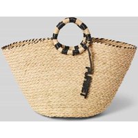 PUR-SET Handtasche mit Kontraststreifen Modell 'Raphia' in Cognac, Größe 1 PUR-SET Handtasche mit Kontraststreifen Modell 'Raphia' in Cognac, Größe 1 von PUR-SET