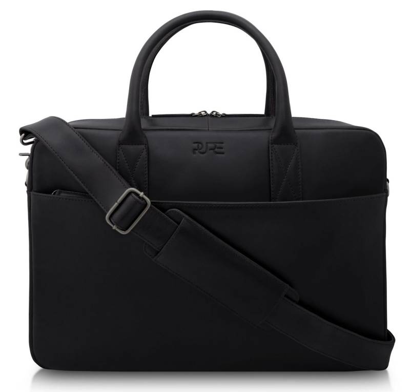 PURE Studios Aktentasche Laptoptasche NAOS Cognac, Echtleder Businesstasche bis 15,6 Zoll Umhängetasche Herren von PURE Studios