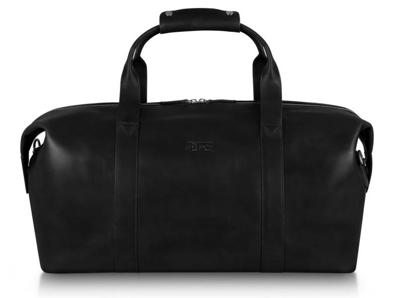 PURE Studios Reisetasche Reisetasche ELNATH, Echtleder Weekender Handgepäck Duffle Bag mit Trolley-Aufsteckfunktion von PURE Studios