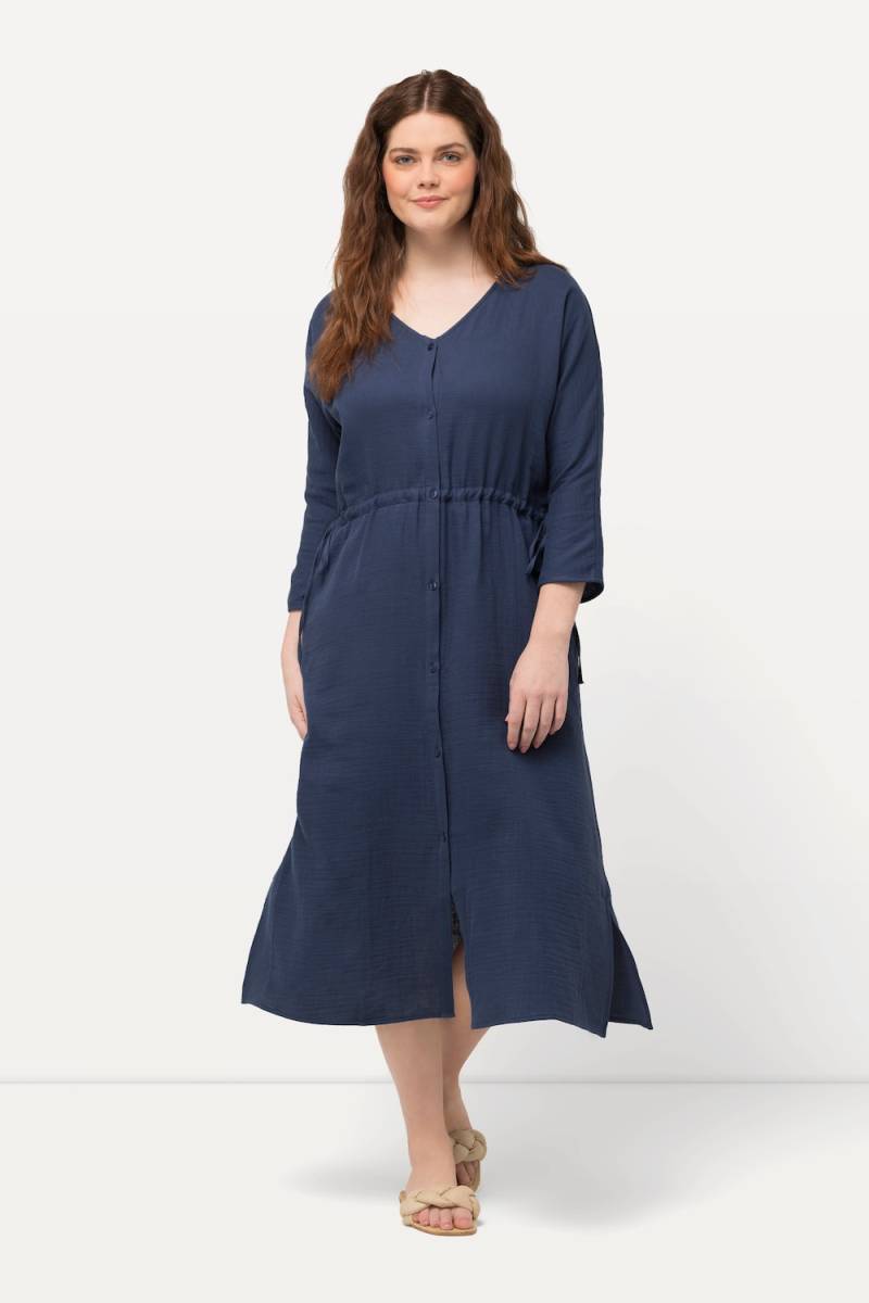 Große Größen Bubble-Midikleid, Damen, blau, Größe: 50/52, Baumwolle, Ulla Popken von PURE