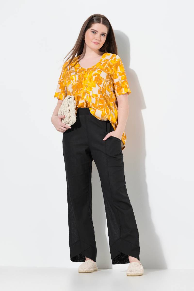 Große Größen Hose, Damen, schwarz, Größe: 52, Baumwolle/Leinen, Ulla Popken von PURE