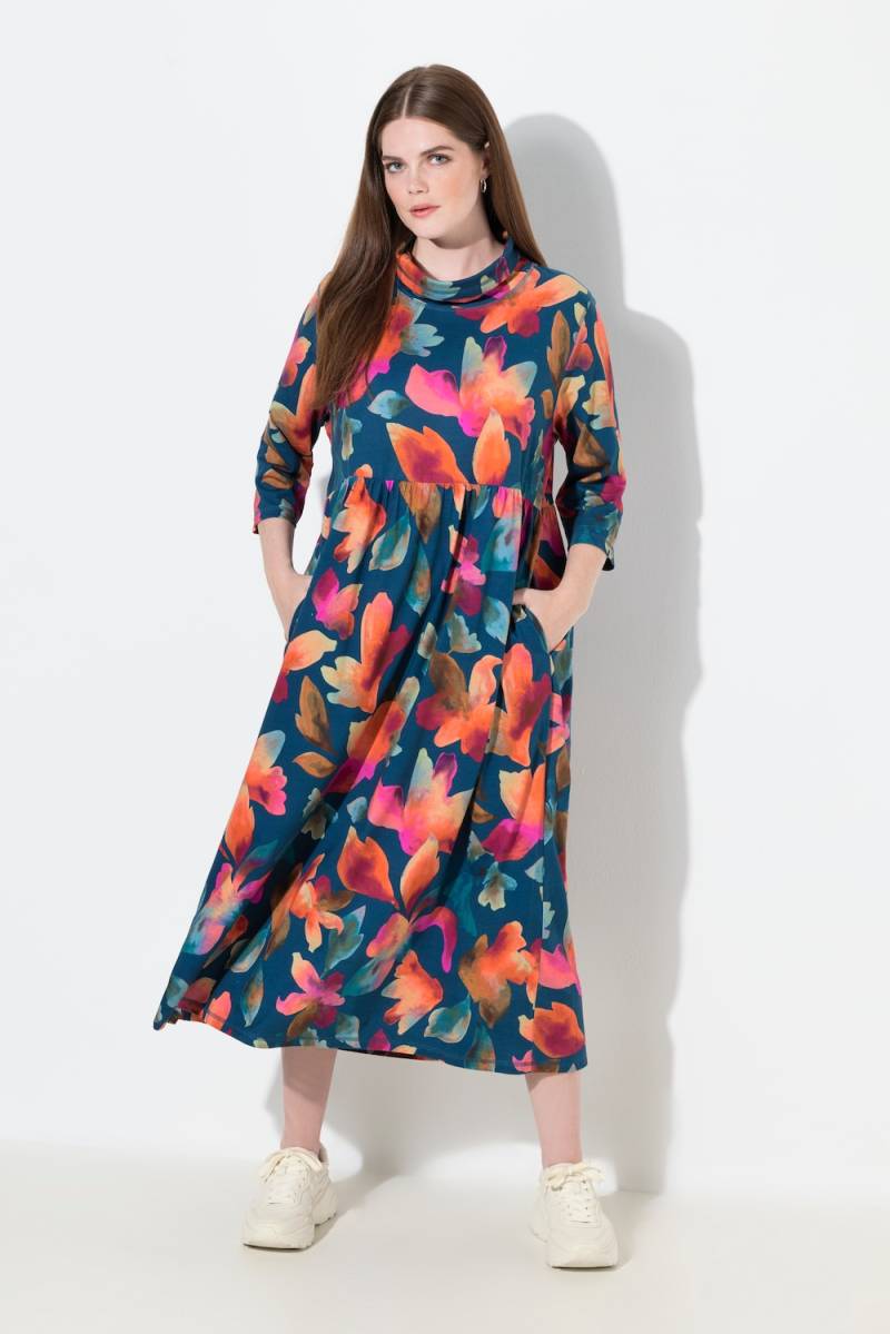 Große Größen Jersey-Maxikleid, Damen, blau, Größe: 46/48, Baumwolle, Ulla Popken von PURE