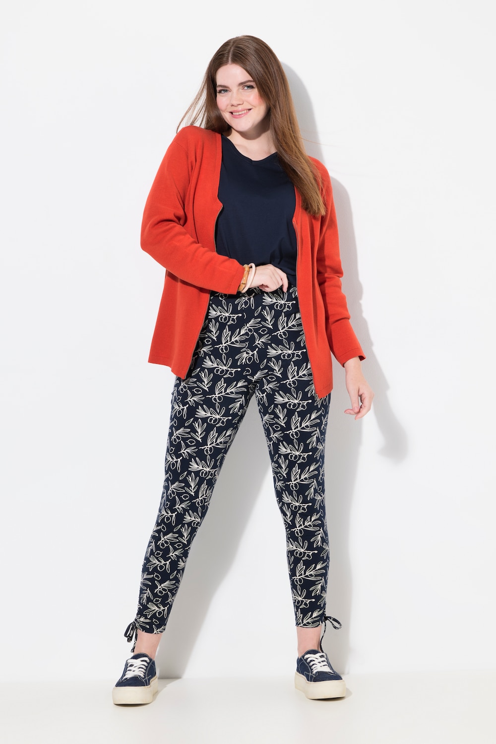 Große Größen Leggings, Damen, blau, Größe: 50/52, Baumwolle, Ulla Popken von PURE