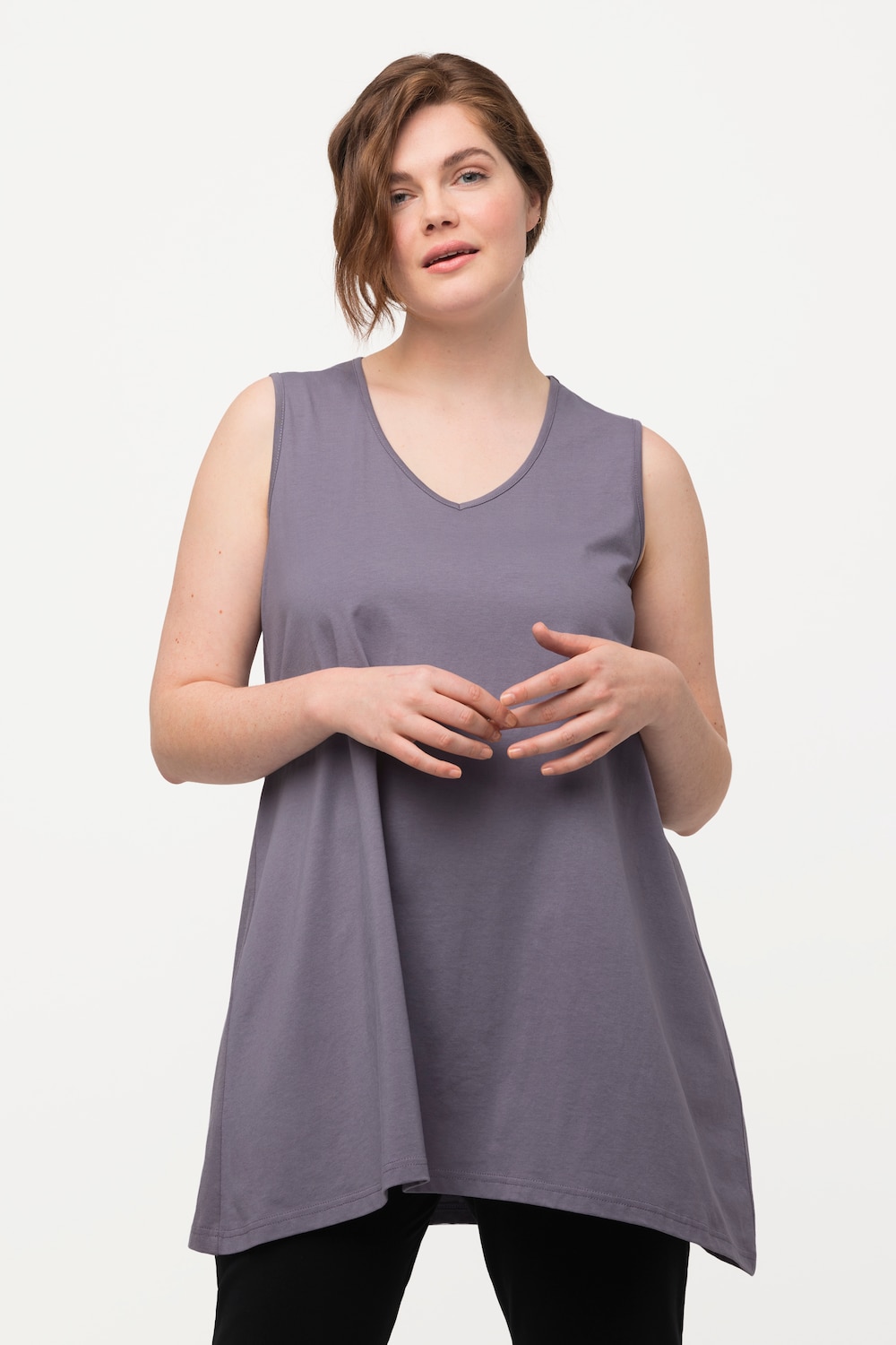 Große Größen Longtop, Damen, lila, Größe: 42/44, Baumwolle, Ulla Popken von PURE