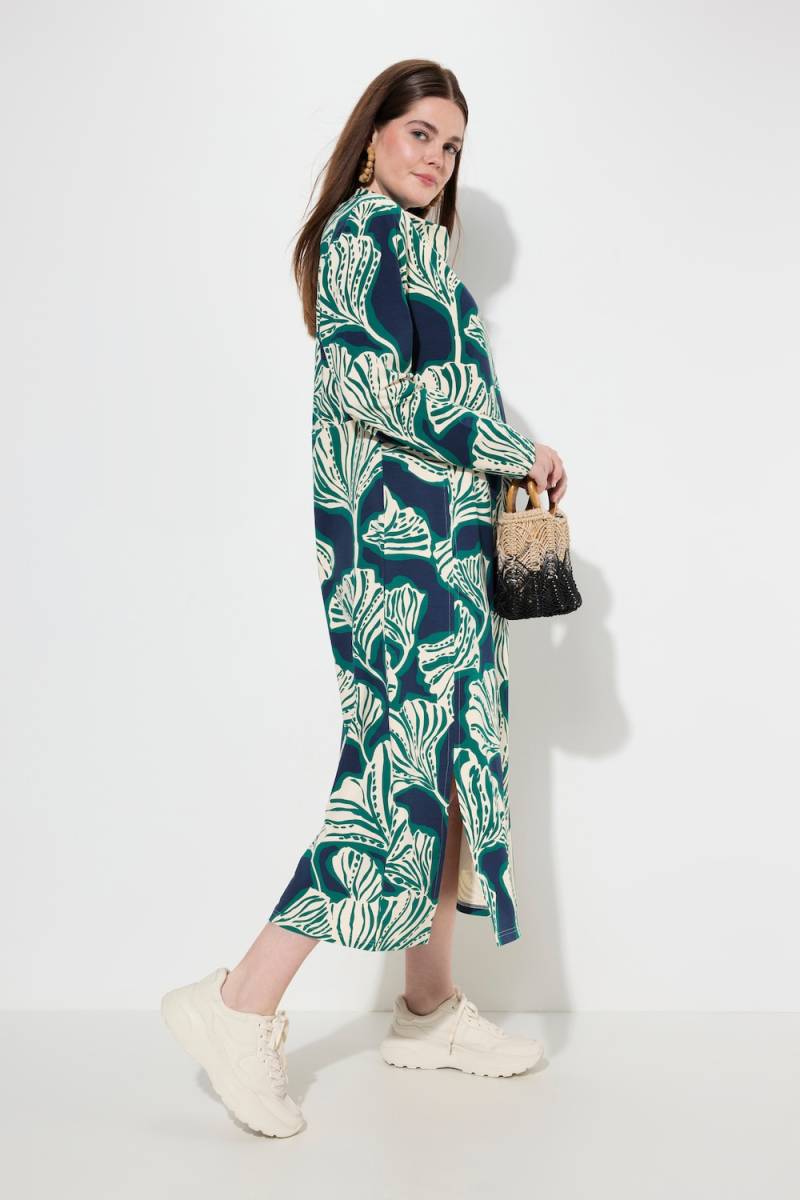 Große Größen Maxi-Sweatkleid, Damen, blau, Größe: 46/48, Baumwolle, Ulla Popken von PURE