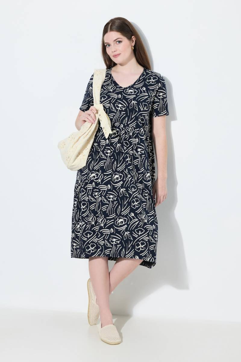 Große Größen Midikleid, Damen, blau, Größe: 50/52, Baumwolle, Ulla Popken von PURE