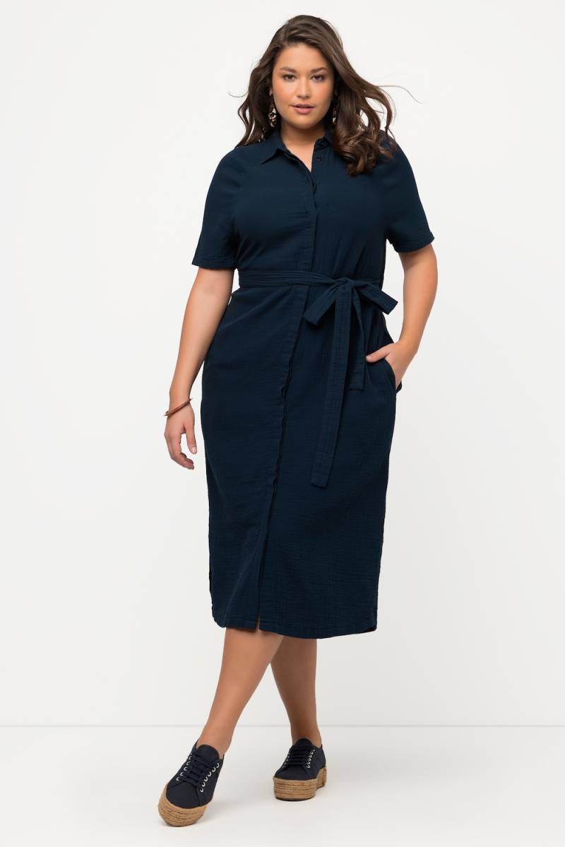 Große Größen Midikleid, Damen, blau, Größe: 58/60, Baumwolle, Ulla Popken von PURE
