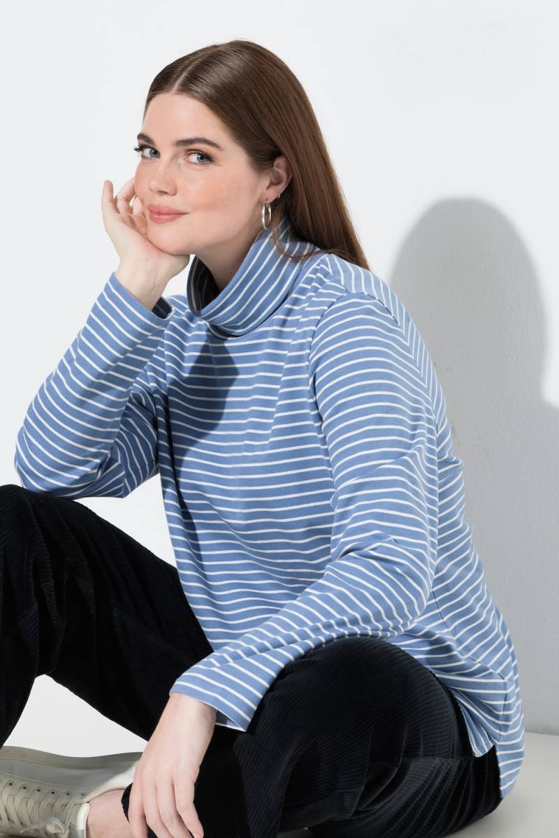 Große Größen Shirt, Damen, blau, Größe: 42/44, Baumwolle, Ulla Popken von PURE