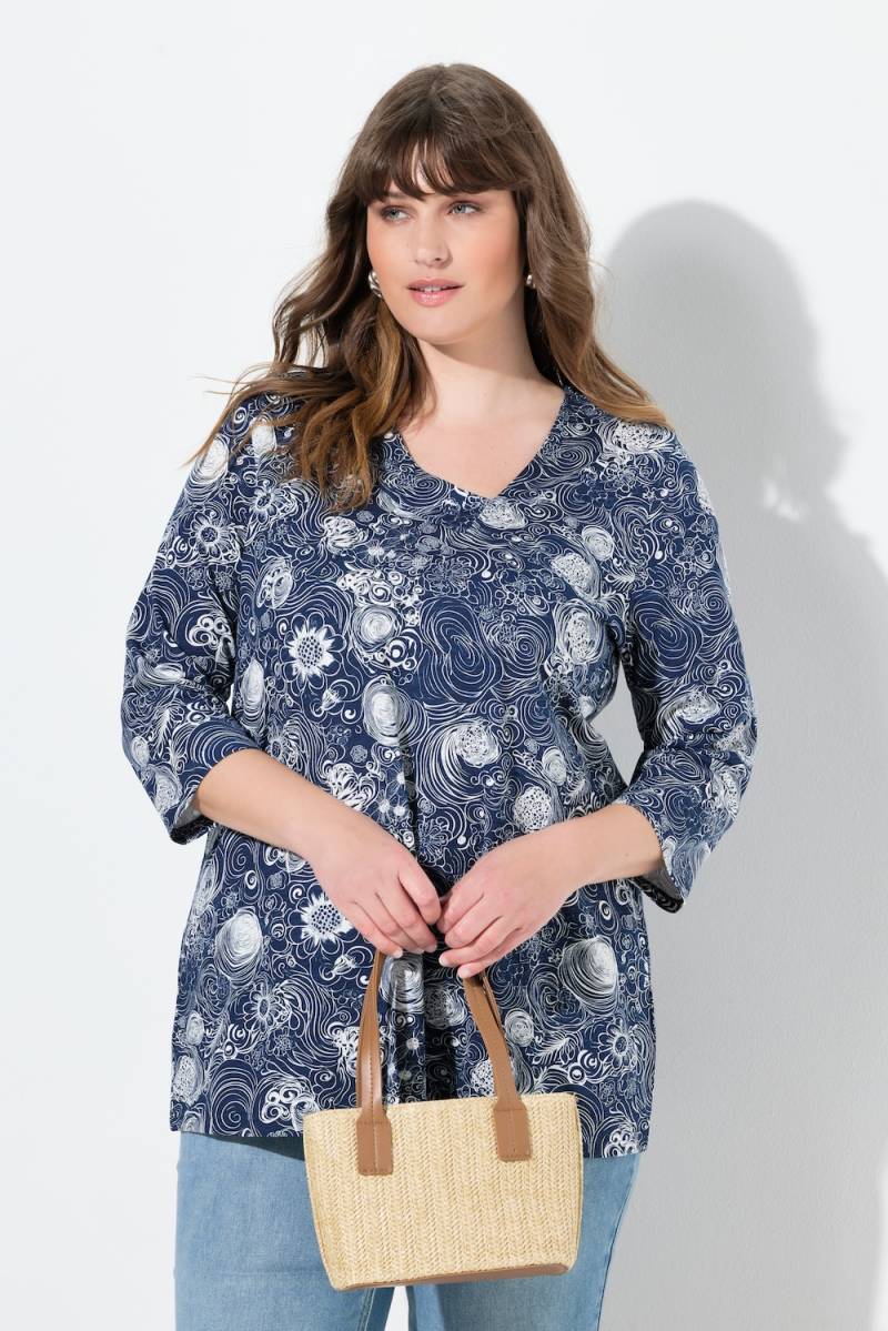 Große Größen Shirt, Damen, blau, Größe: 46/48, Baumwolle, Ulla Popken Große Größen Shirt, Damen, blau, Größe: 46/48, Baumwolle, Ulla Popken von PURE