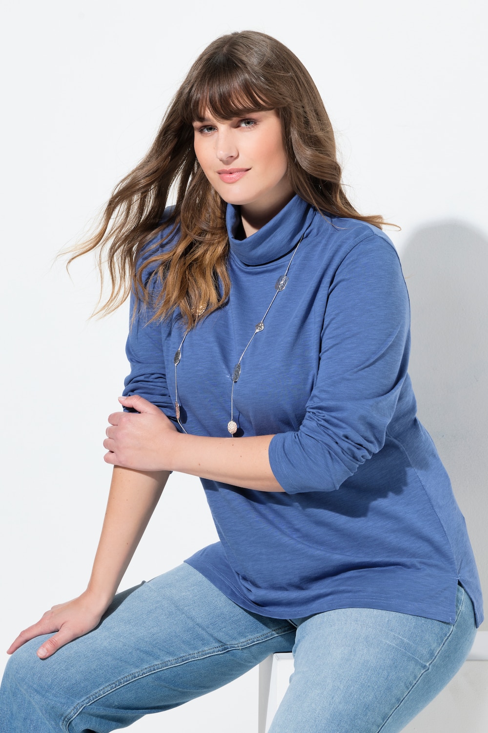 Große Größen Shirt, Damen, blau, Größe: 50/52, Baumwolle, Ulla Popken Große Größen Shirt, Damen, blau, Größe: 50/52, Baumwolle, Ulla Popken von PURE