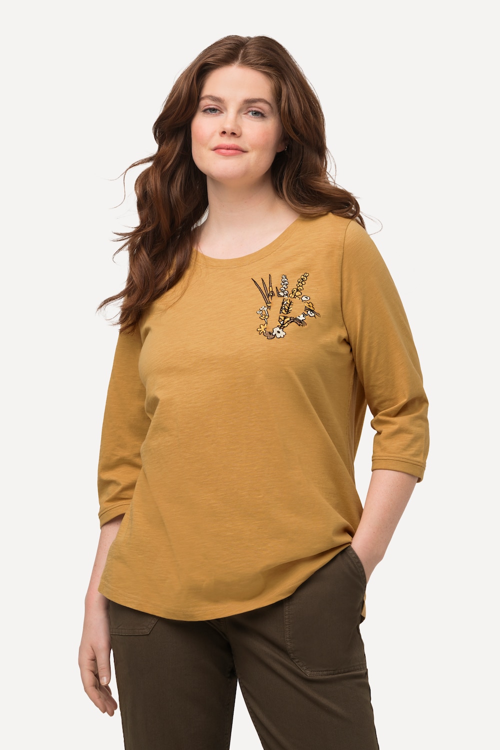 Große Größen Shirt, Damen, braun, Größe: 46/48, Baumwolle, Ulla Popken Große Größen Shirt, Damen, braun, Größe: 46/48, Baumwolle, Ulla Popken von PURE