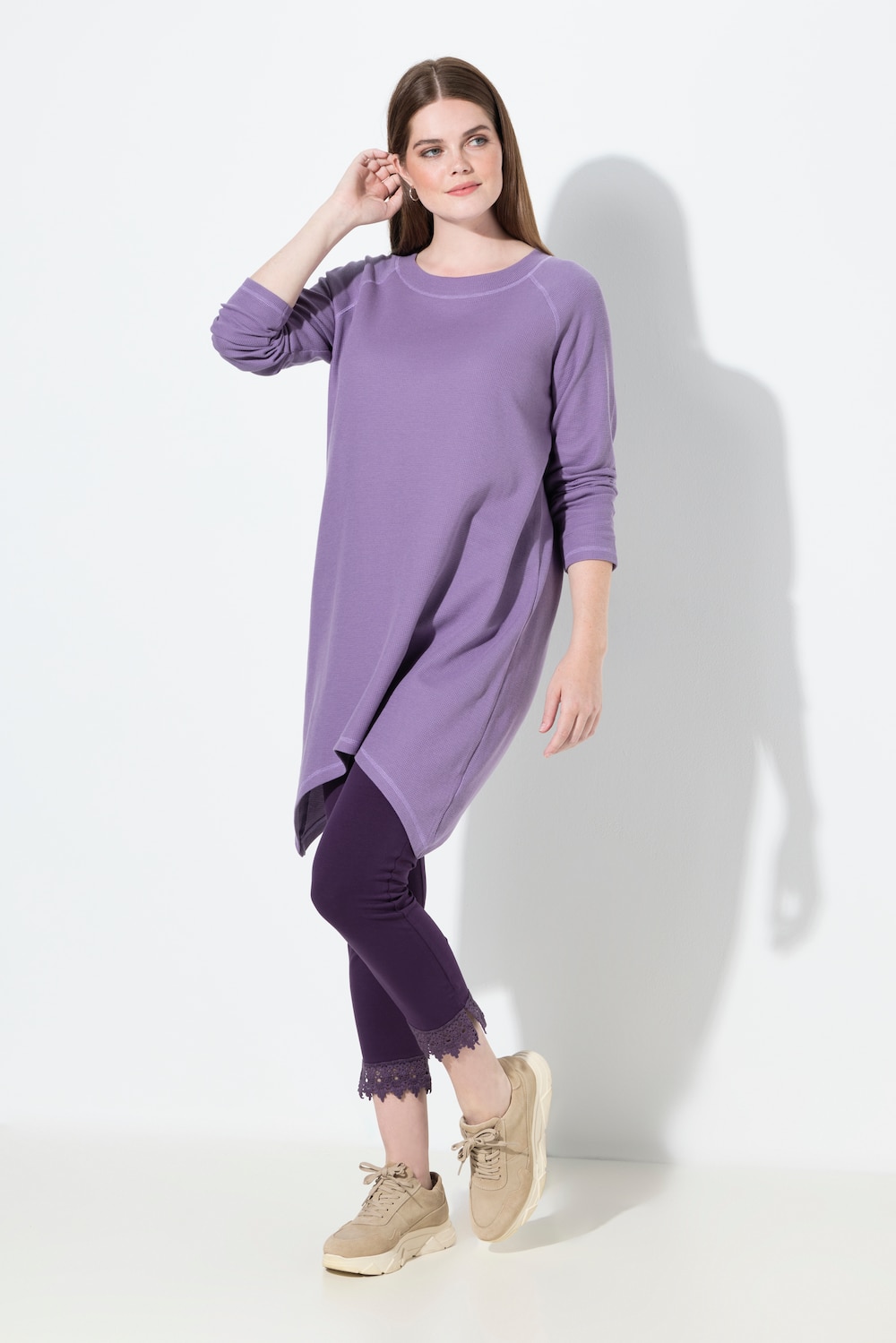 Große Größen Shirt, Damen, lila, Größe: 42/44, Baumwolle, Ulla Popken von PURE