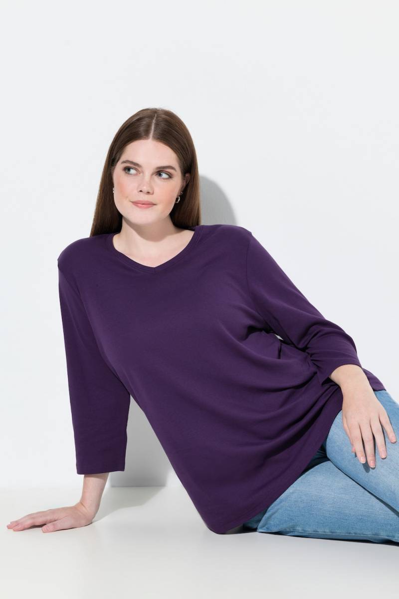 Große Größen Shirt, Damen, lila, Größe: 58/60, Baumwolle, Ulla Popken von PURE