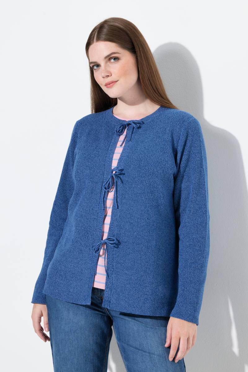 Große Größen Strickjacke, Damen, blau, Größe: 54/56, Baumwolle, Ulla Popken von PURE