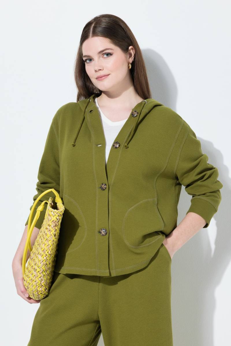 Große Größen Sweatjacke, Damen, grün, Größe: 46/48, Baumwolle, Ulla Popken von PURE