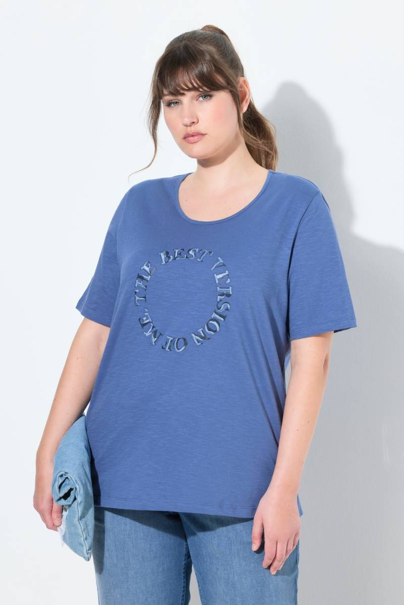 Große Größen T-Shirt, Damen, blau, Größe: 50/52, Baumwolle, Ulla Popken von PURE