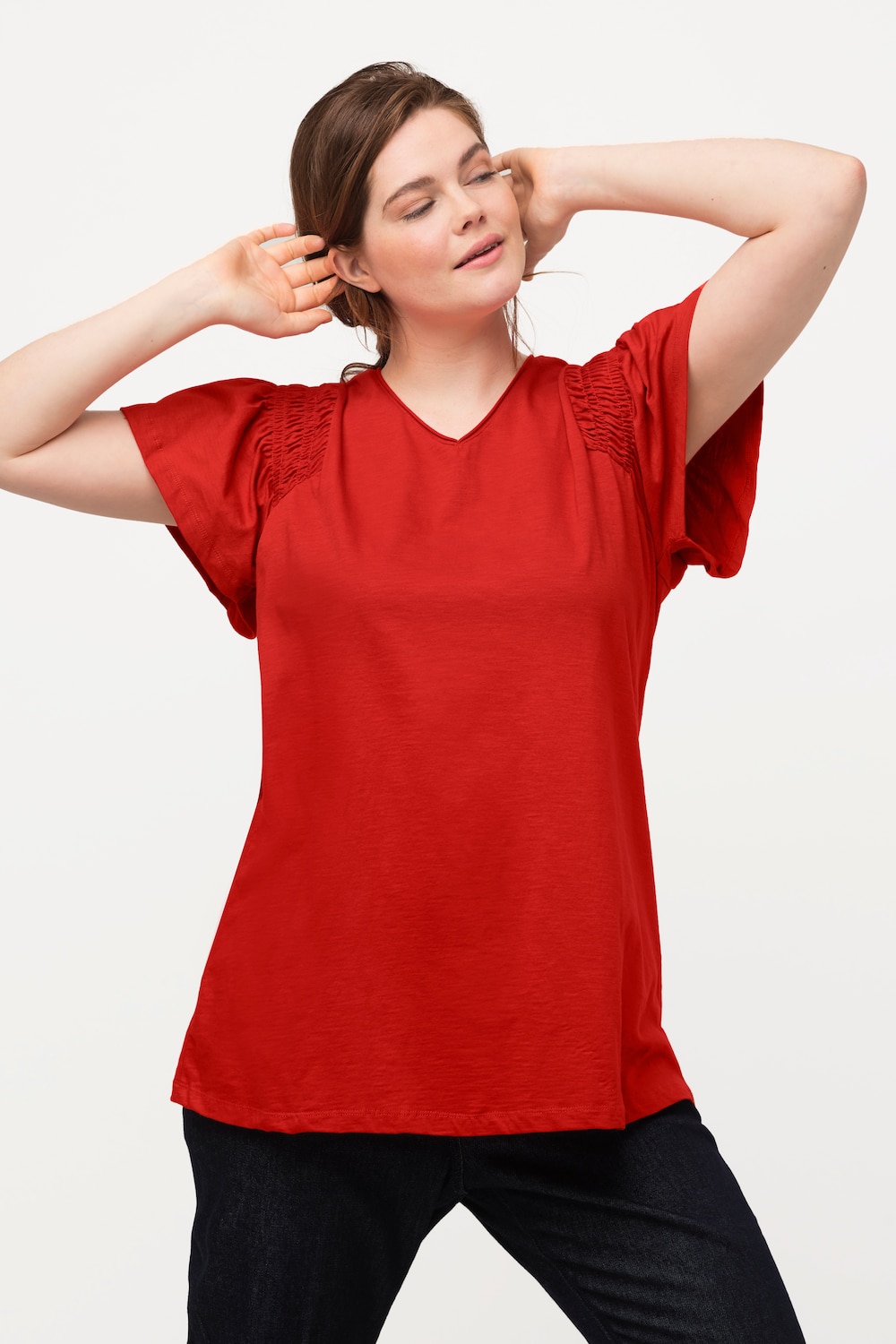 Große Größen T-Shirt, Damen, orange, Größe: 50/52, Baumwolle, Ulla Popken Große Größen T-Shirt, Damen, orange, Größe: 50/52, Baumwolle, Ulla Popken von PURE