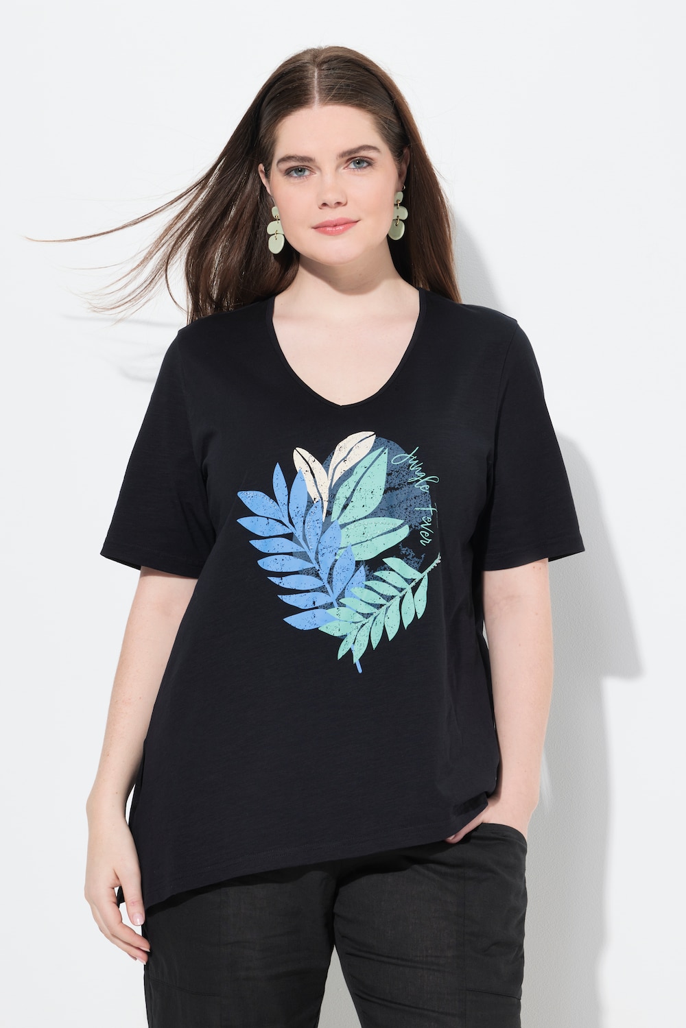 Große Größen T-Shirt, Damen, schwarz, Größe: 46/48, Baumwolle, Ulla Popken Große Größen T-Shirt, Damen, schwarz, Größe: 46/48, Baumwolle, Ulla Popken von PURE