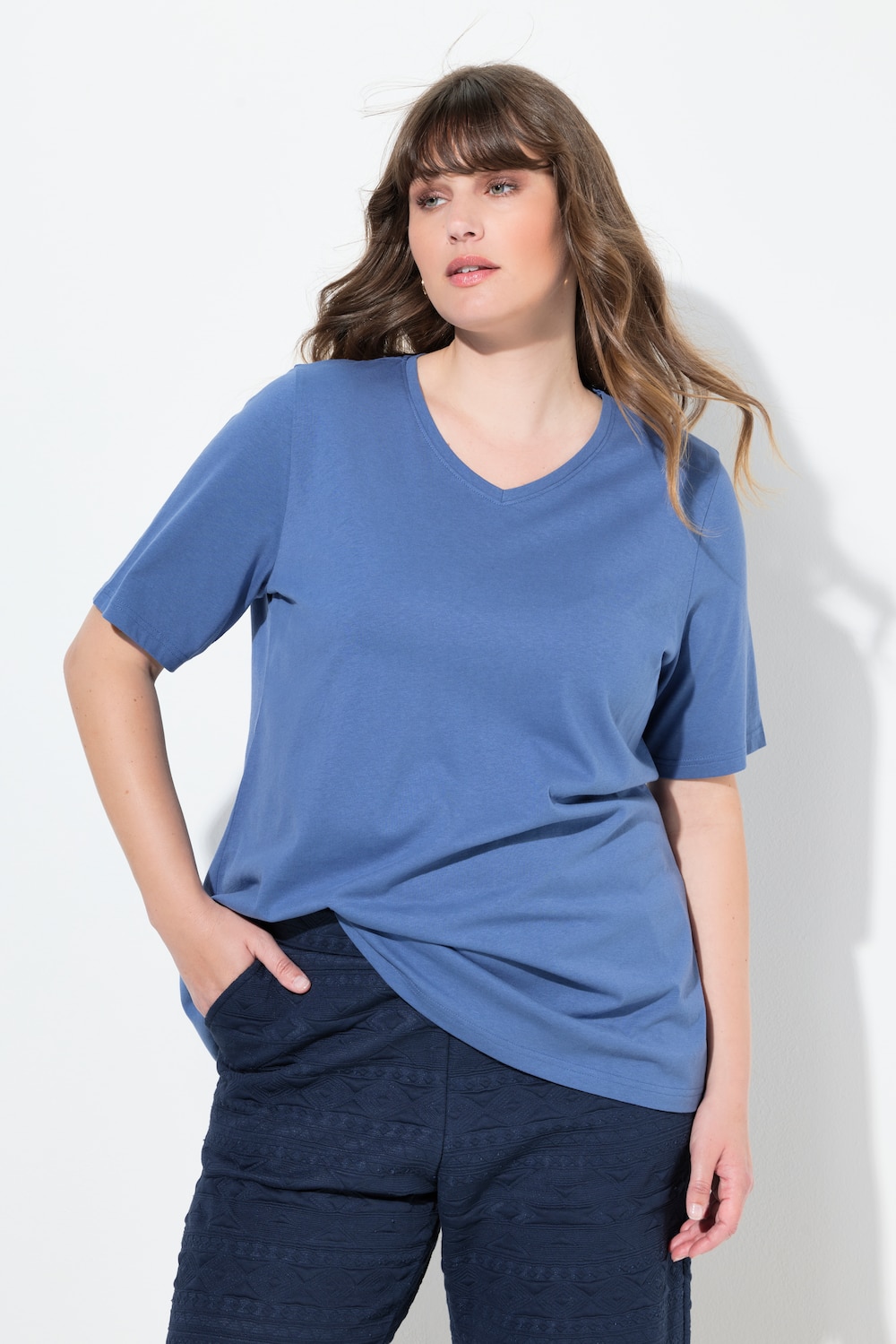 Große Größen T-Shirts, Damen, blau, Größe: 42/44, Baumwolle, Ulla Popken Große Größen T-Shirts, Damen, blau, Größe: 42/44, Baumwolle, Ulla Popken von PURE