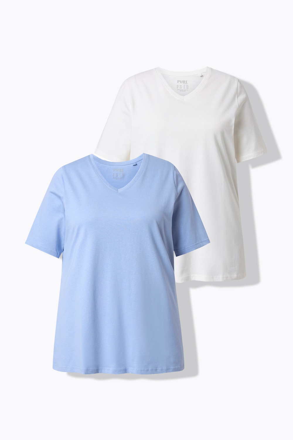 Große Größen T-Shirts, Damen, blau, Größe: 54/56, Baumwolle, Ulla Popken von PURE